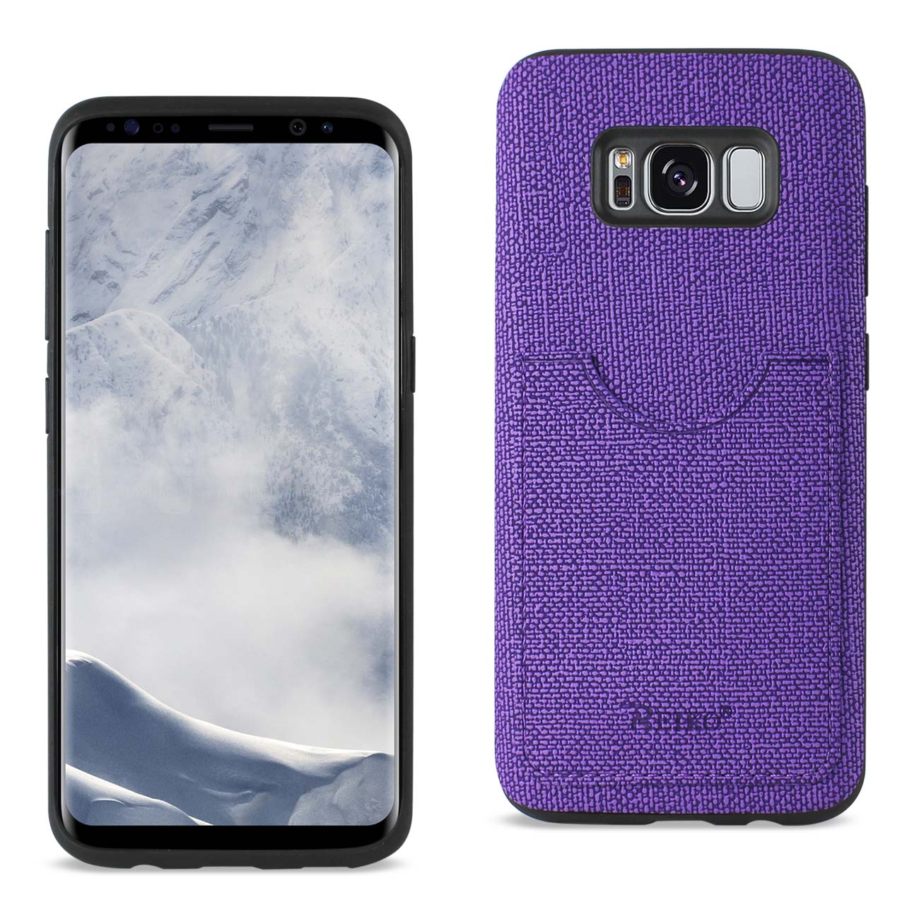 Samsung Galaxy S8 Edge/ S8 Plus Anti-Slip Texture Protector Cover With Card Slot In Purple
