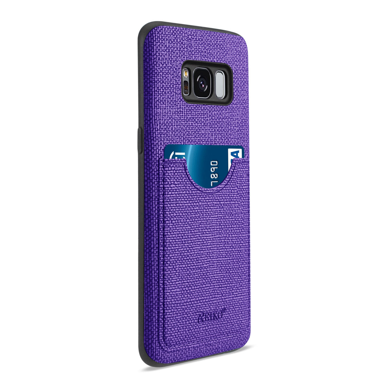 Samsung Galaxy S8 Edge/ S8 Plus Anti-Slip Texture Protector Cover With Card Slot In Purple