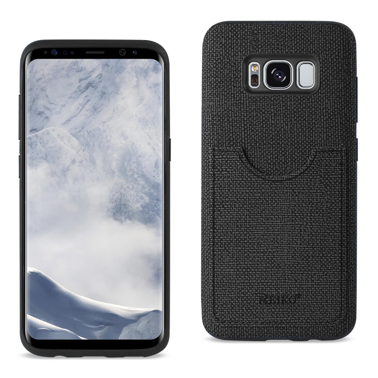 Samsung Galaxy S8/ SM Anti-Slip Texture Protector Cover With Card Slot In Black