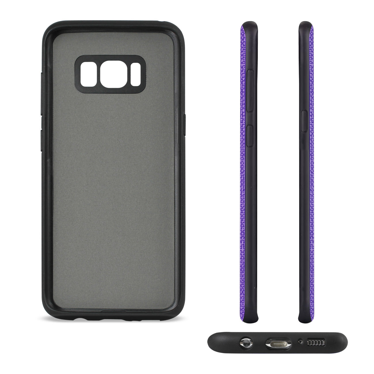 Samsung Galaxy S8/ SM Anti-Slip Texture Protector Cover With Card Slot In Purple