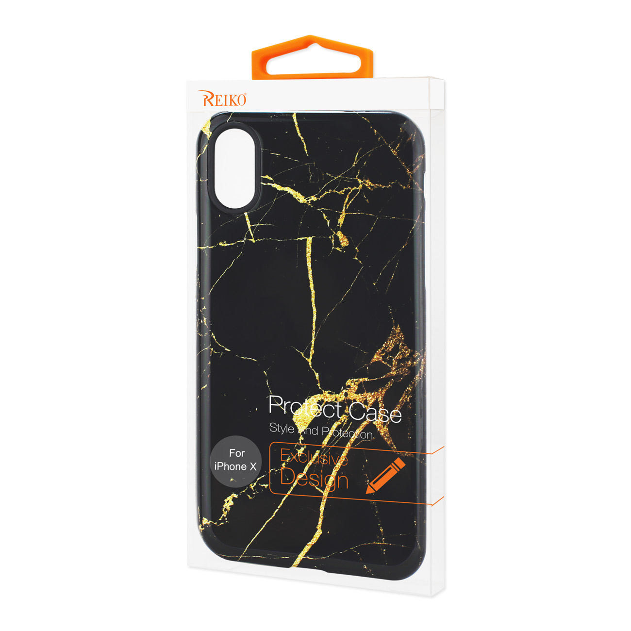 iPhone X/iPhone XS Streak Marble iPhone Cover In Black