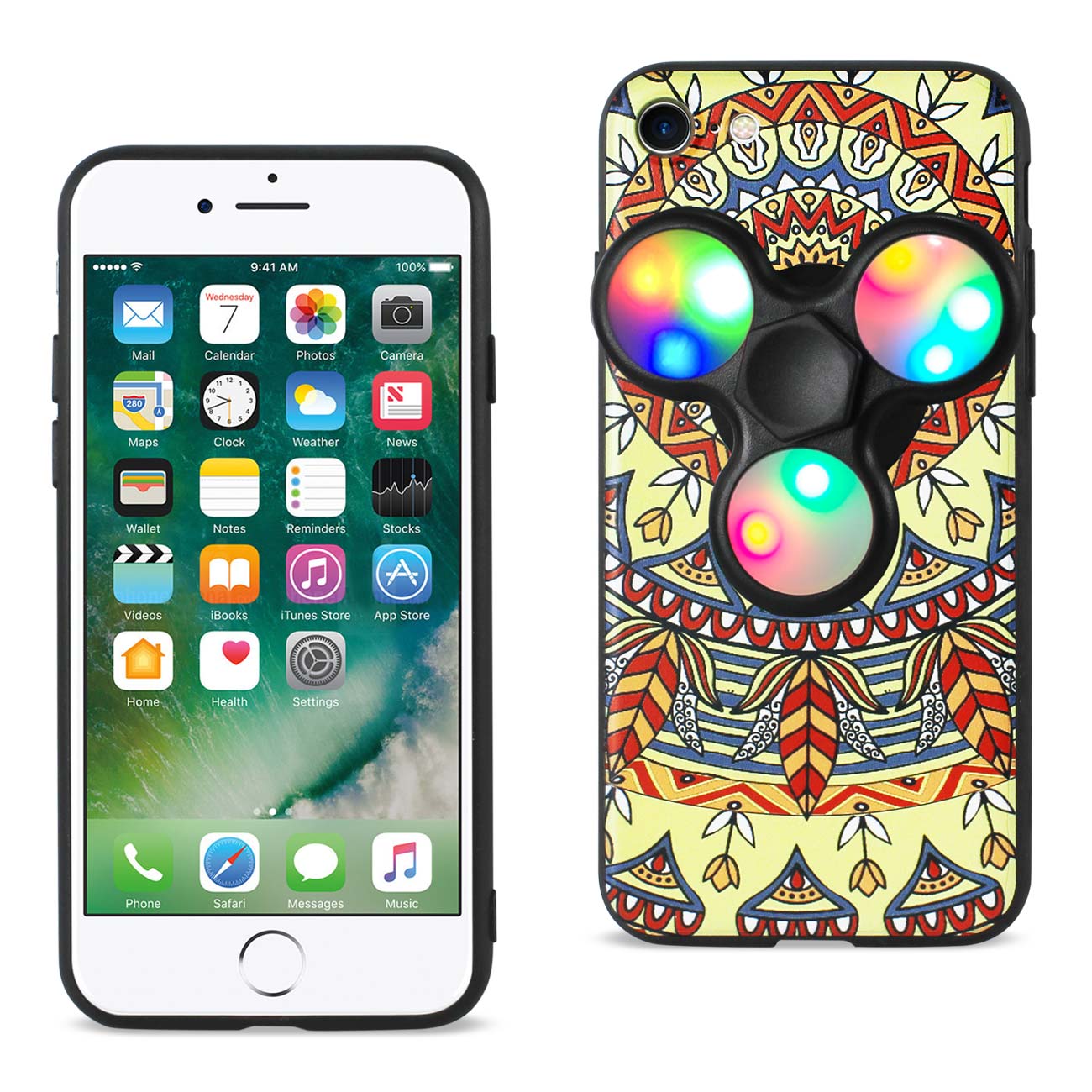 Case With Led Fidget Spinner Clip The Inspiration Of Terre Design iPhone 7/ 8/ SE2 Saffron Color
