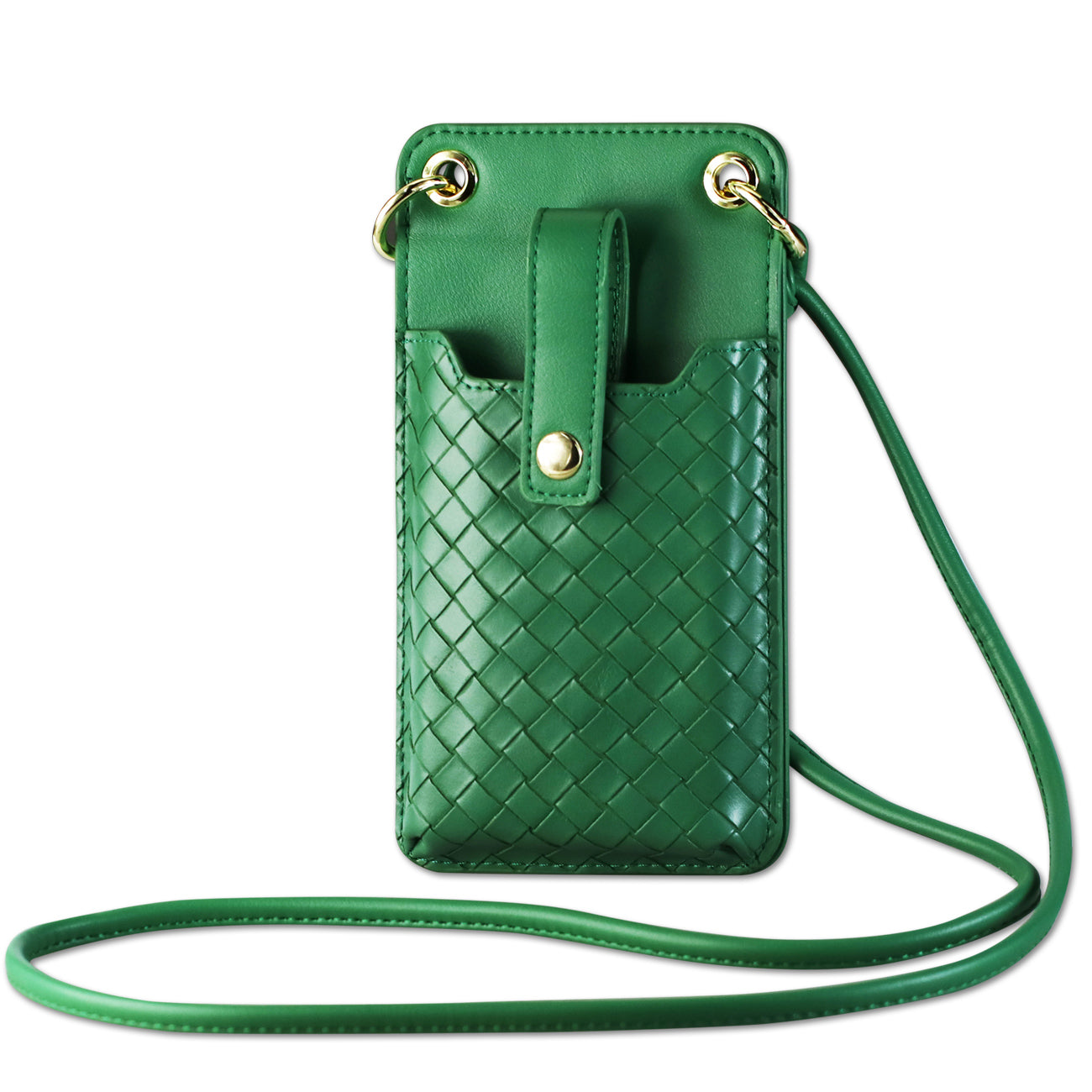 Reiko Leather Crossbody Phone Wallet Large Purse In Green