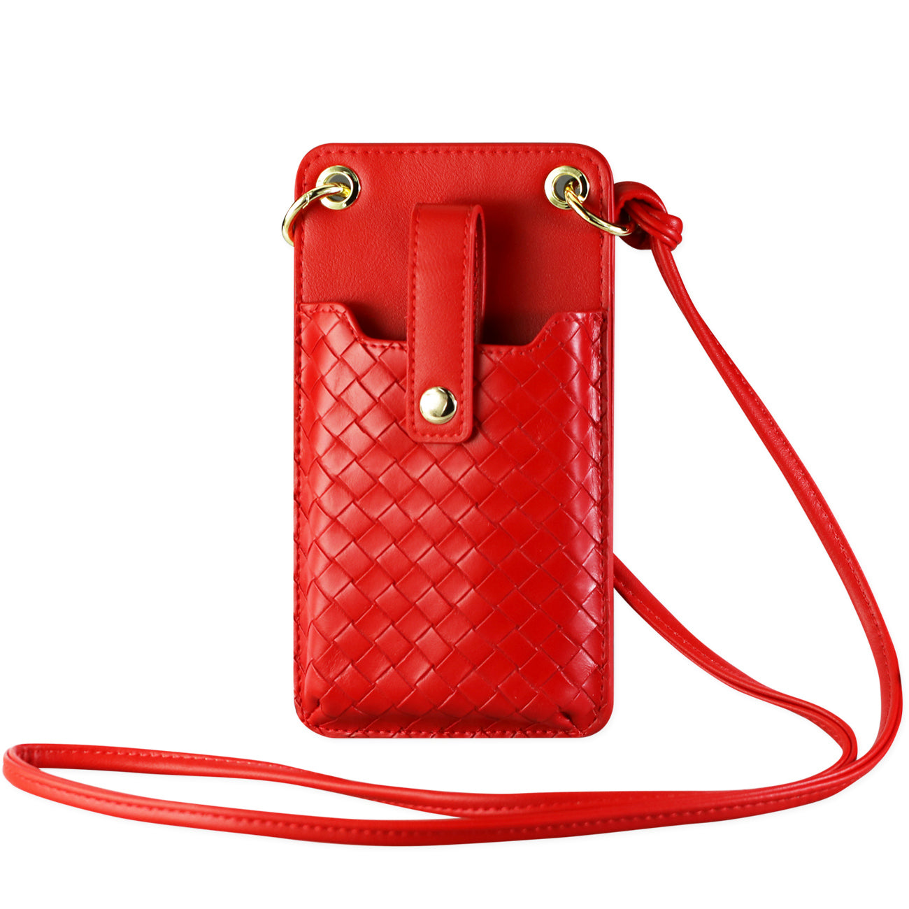 Reiko Leather Crossbody Phone Wallet Large Purse In Red