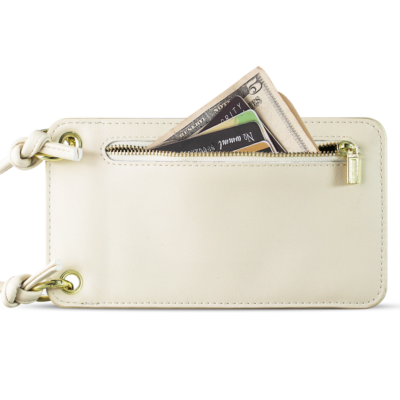 Reiko Leather Crossbody Phone Wallet Large Purse In White
