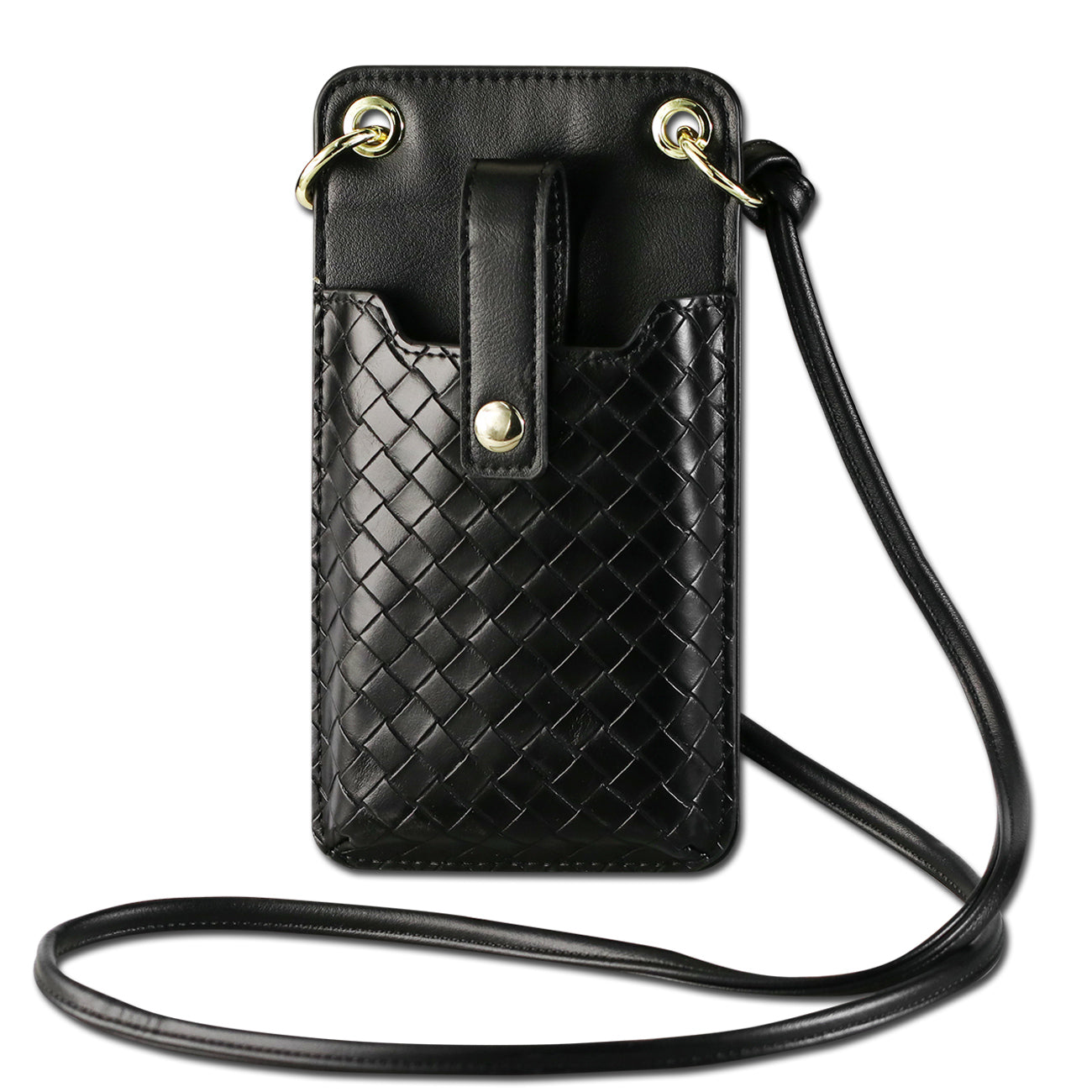 Reiko Leather Crossbody Phone Wallet Small Purse In Black