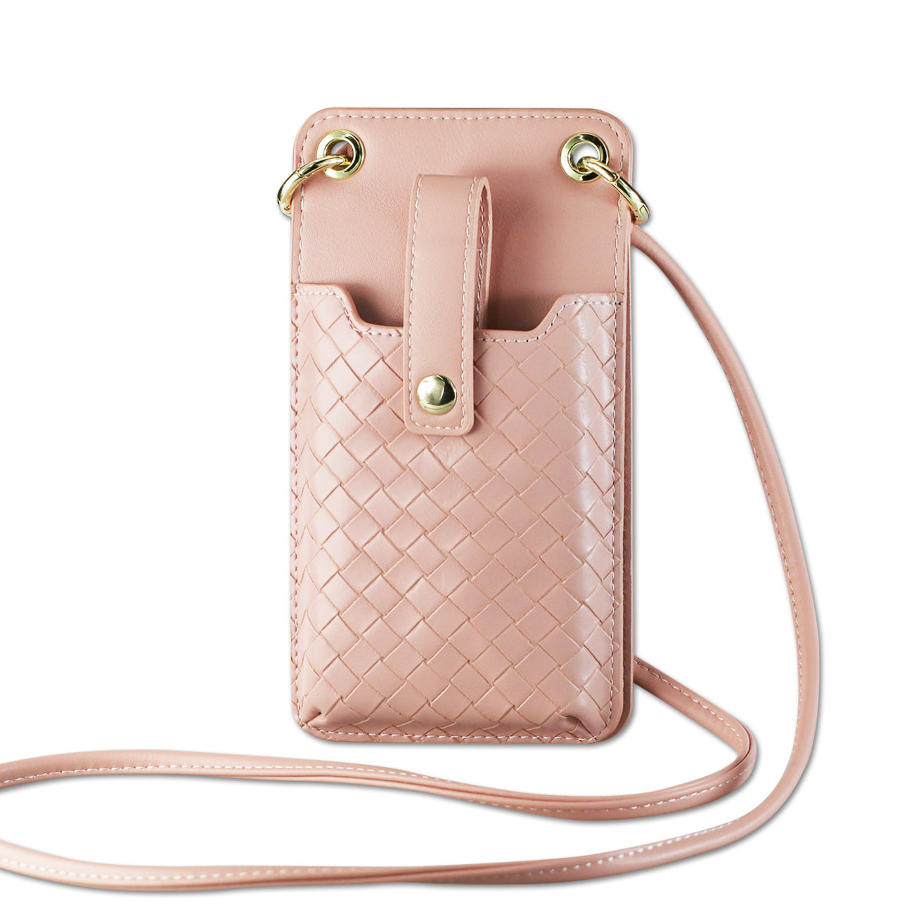Reiko Leather Crossbody Phone Wallet Small Purse In Pink