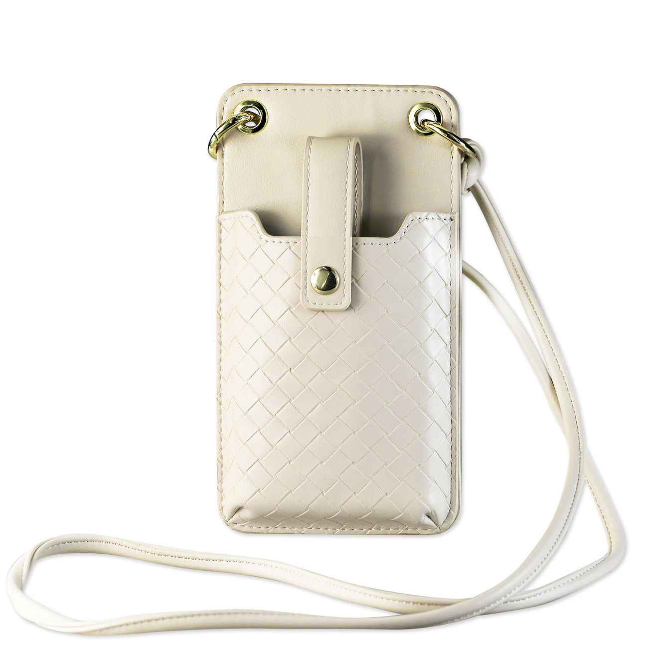 Reiko Leather Crossbody Phone Wallet Small Purse In White