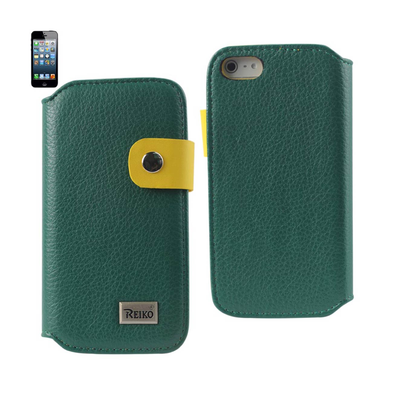 iPhone 5/5S/Se Leather Flip Case With Buckle Closure In Grey