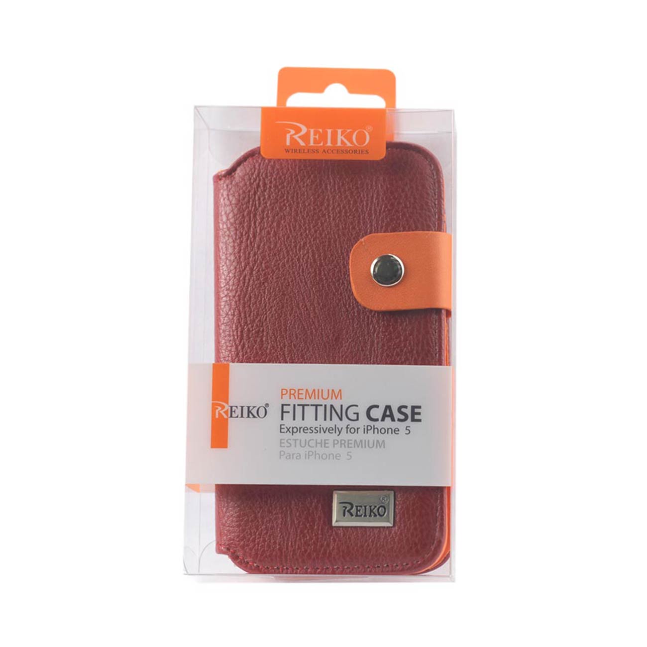 iPhone 5/5S/Se Leather Flip Case With Buckle Closure In Red