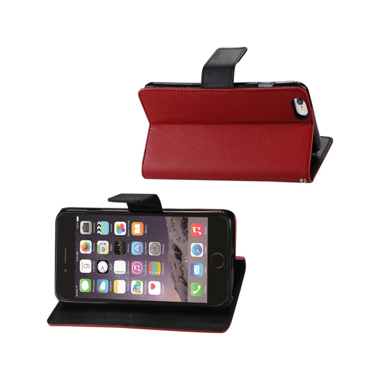 Wallet Case 3-In-1 iPhone 6 Plus Red Color