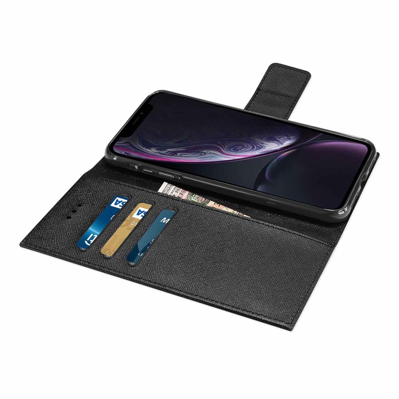Wallet Case 3 In 1 iPhone XR Black Color