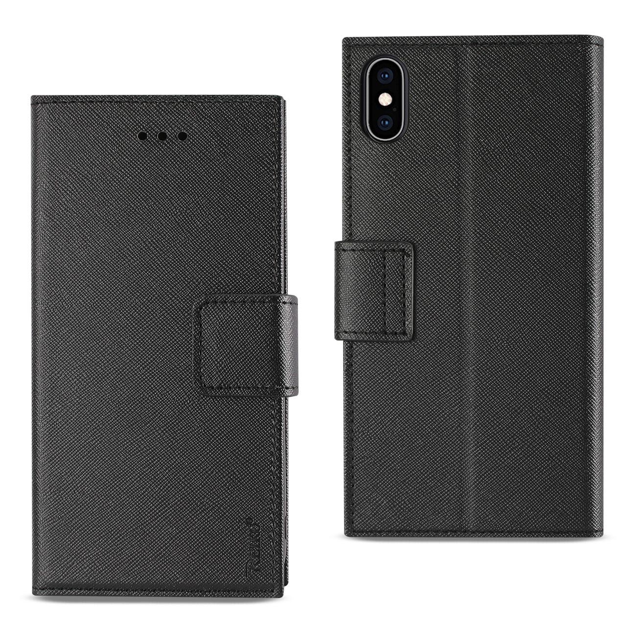 Reiko iPhone XS MAX 3-In-1 Wallet Case In Black