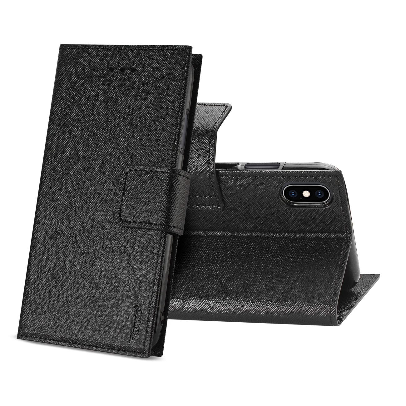 Reiko iPhone XS MAX 3-In-1 Wallet Case In Black