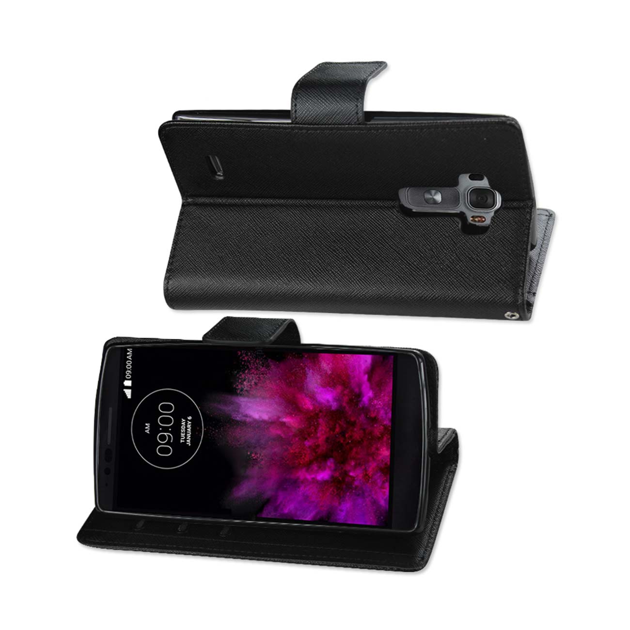 Wallet Case 3-In-1 LG G Flex 2 Black Color