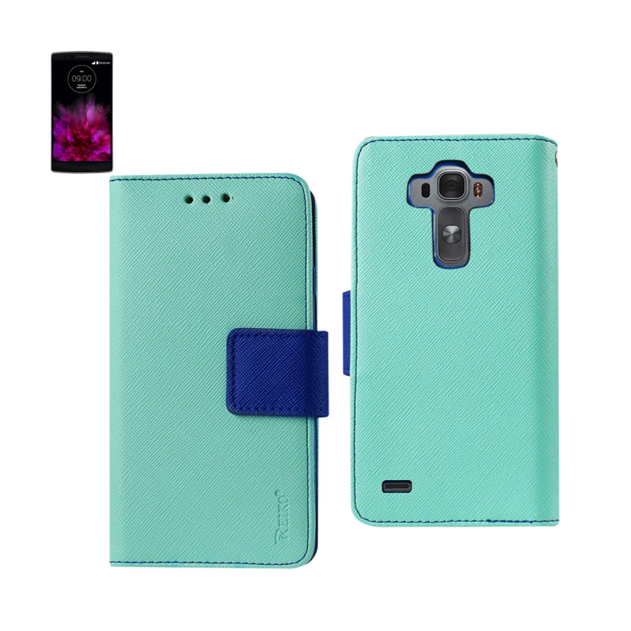Wallet Case 3-In-1 LG G Flex 2 Green Color