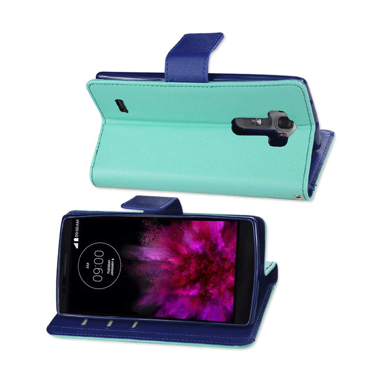 Wallet Case 3-In-1 LG G Flex 2 Green Color