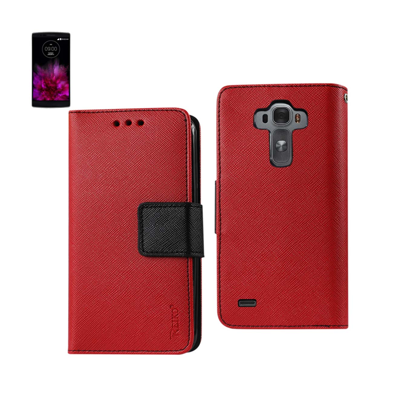 Wallet Case 3-In-1 LG G Flex 2 Red Color
