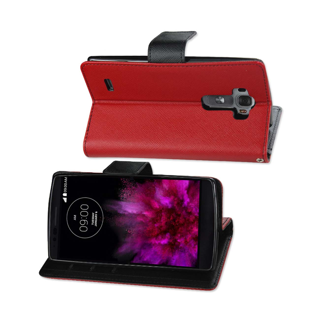 Wallet Case 3-In-1 LG G Flex 2 Red Color