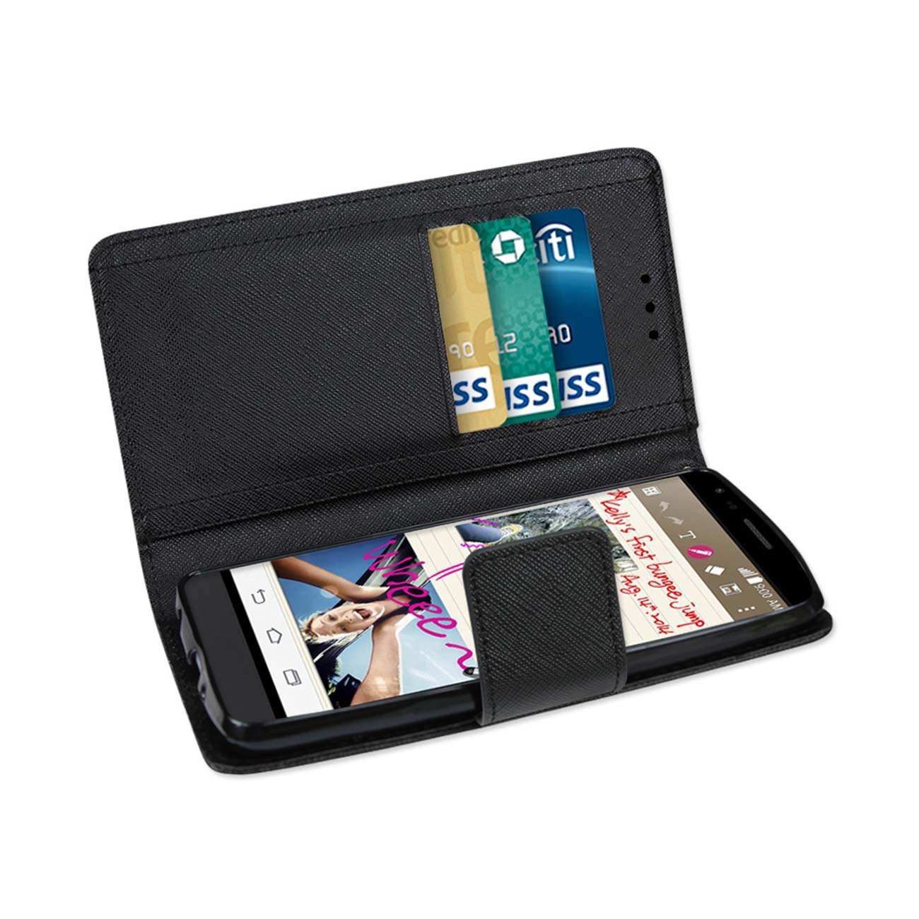 Wallet Case 3-In-1 LG G Stylus Black Color