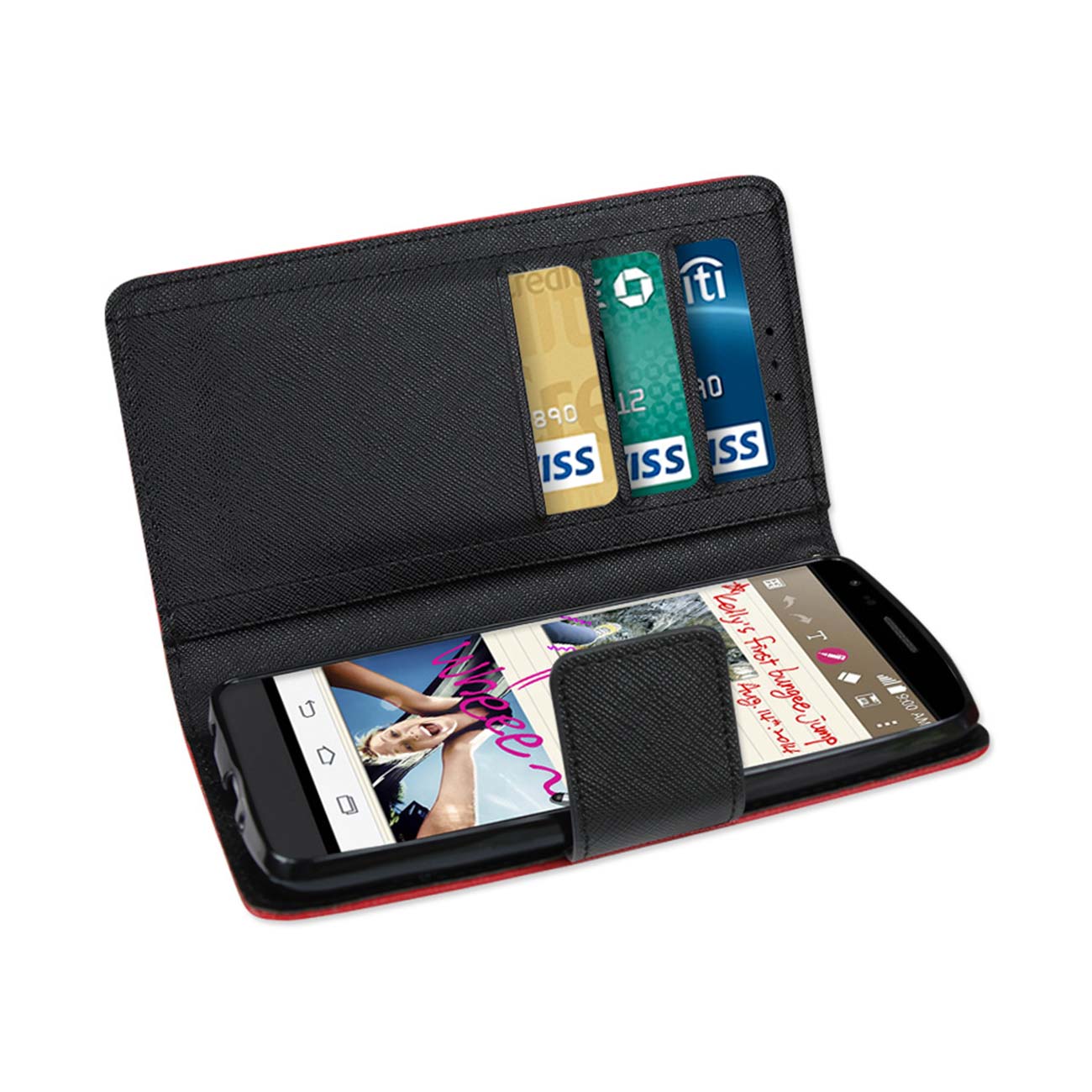 Wallet Case 3-In-1 LG G Stylus Red Color