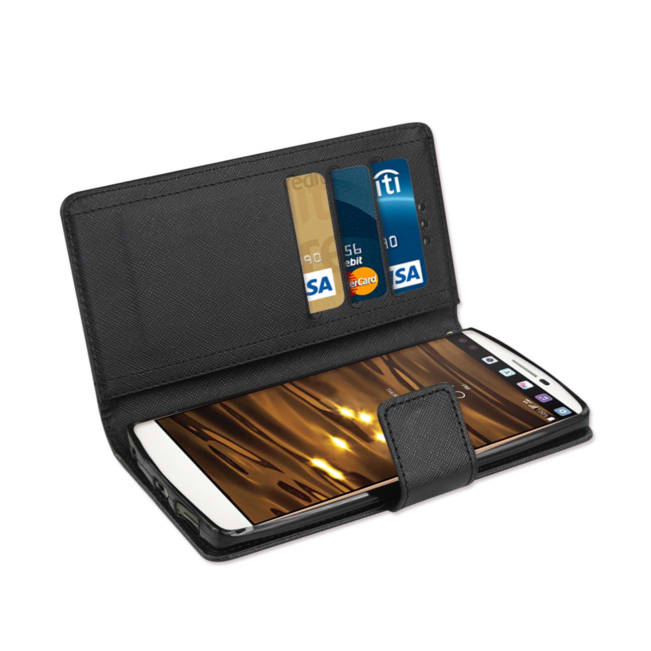 Wallet Case 3-In-1 LG V10 Black Color
