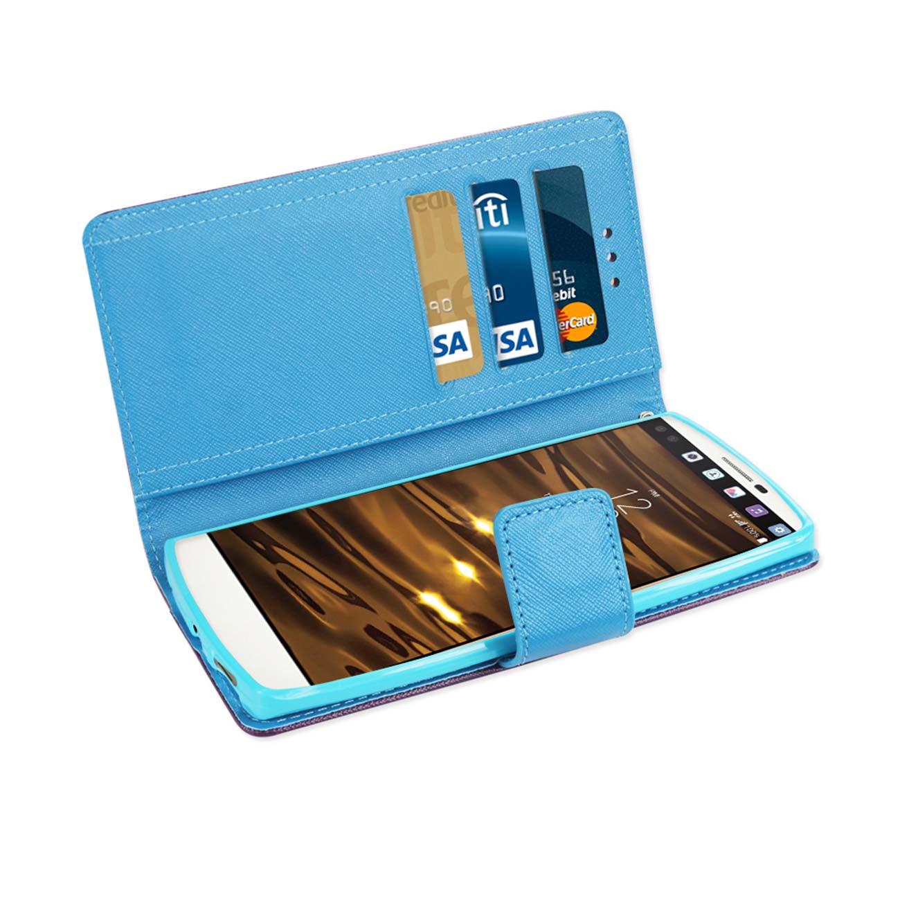 Wallet Case 3-In-1 LG V10 Purple Color