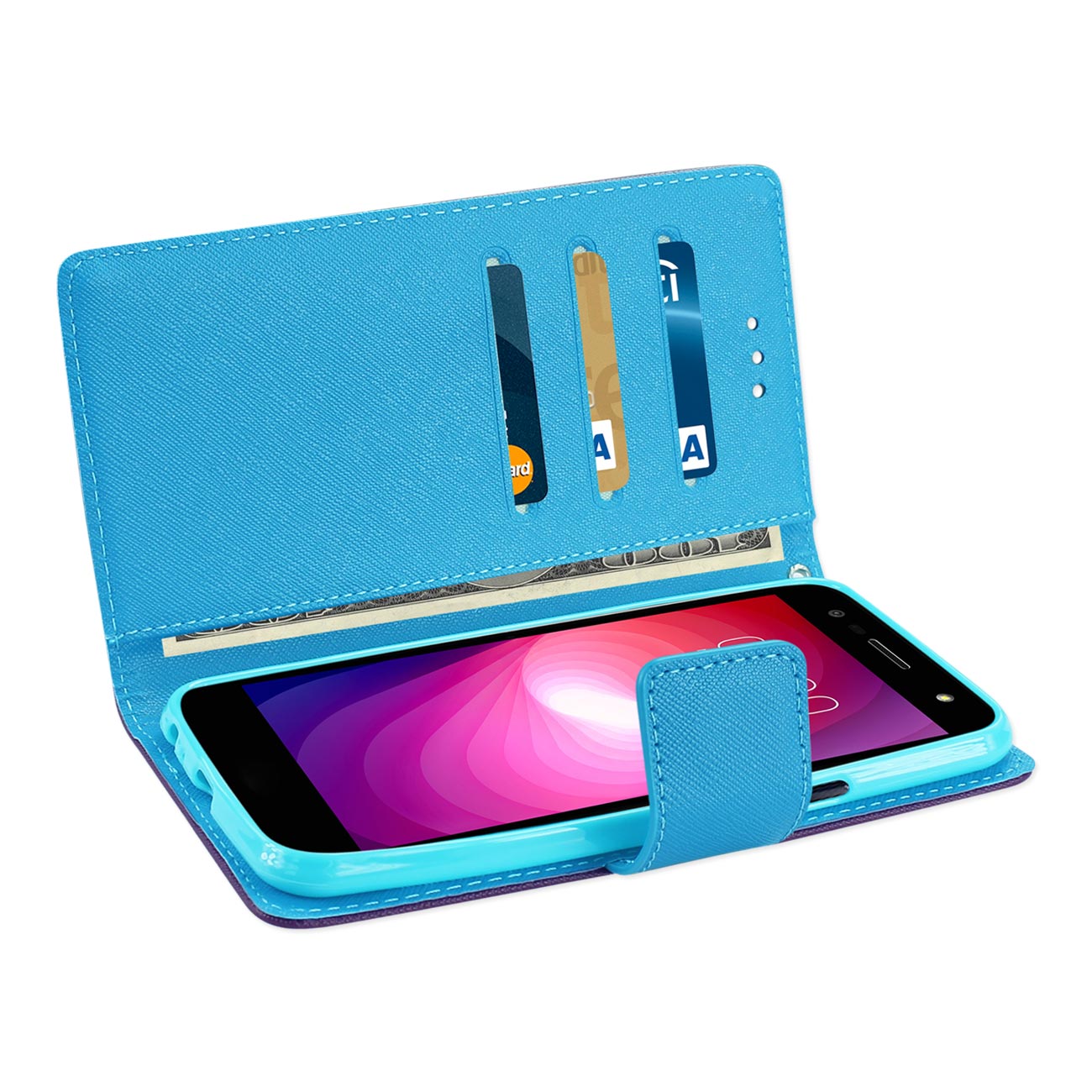 Wallet Case 3-In-1 LG X Power 2 Purple Color