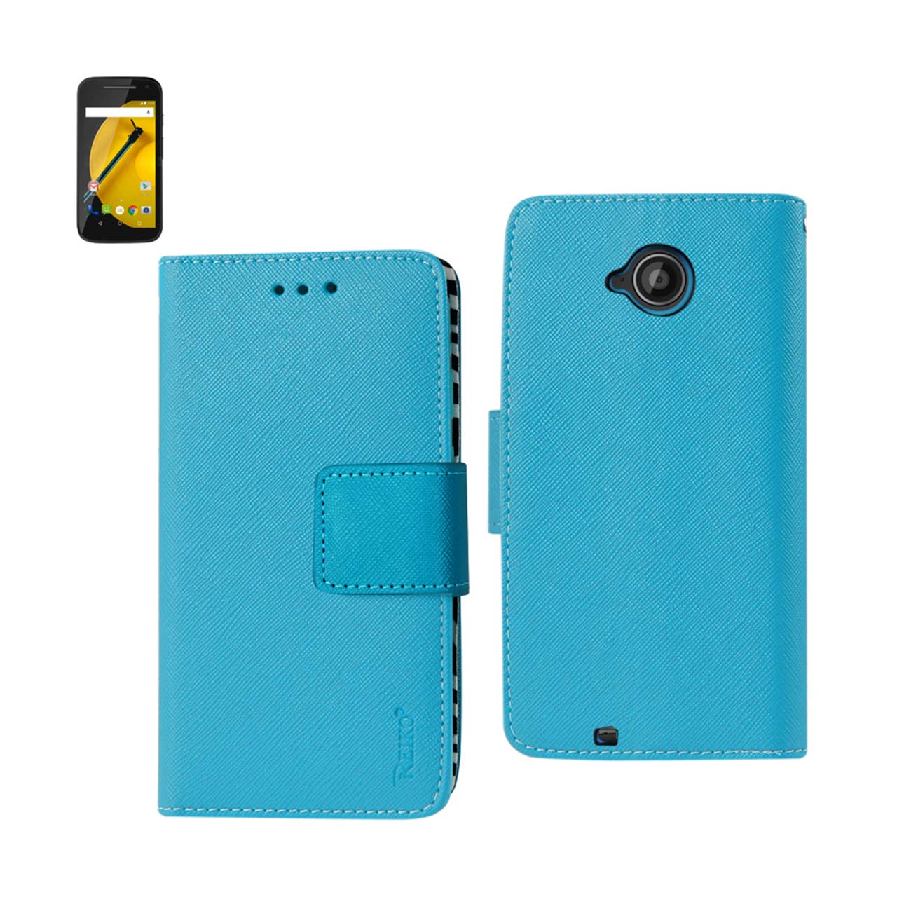 Wallet Case 3-In-1 Motorola Moto E 2015 Blue Color