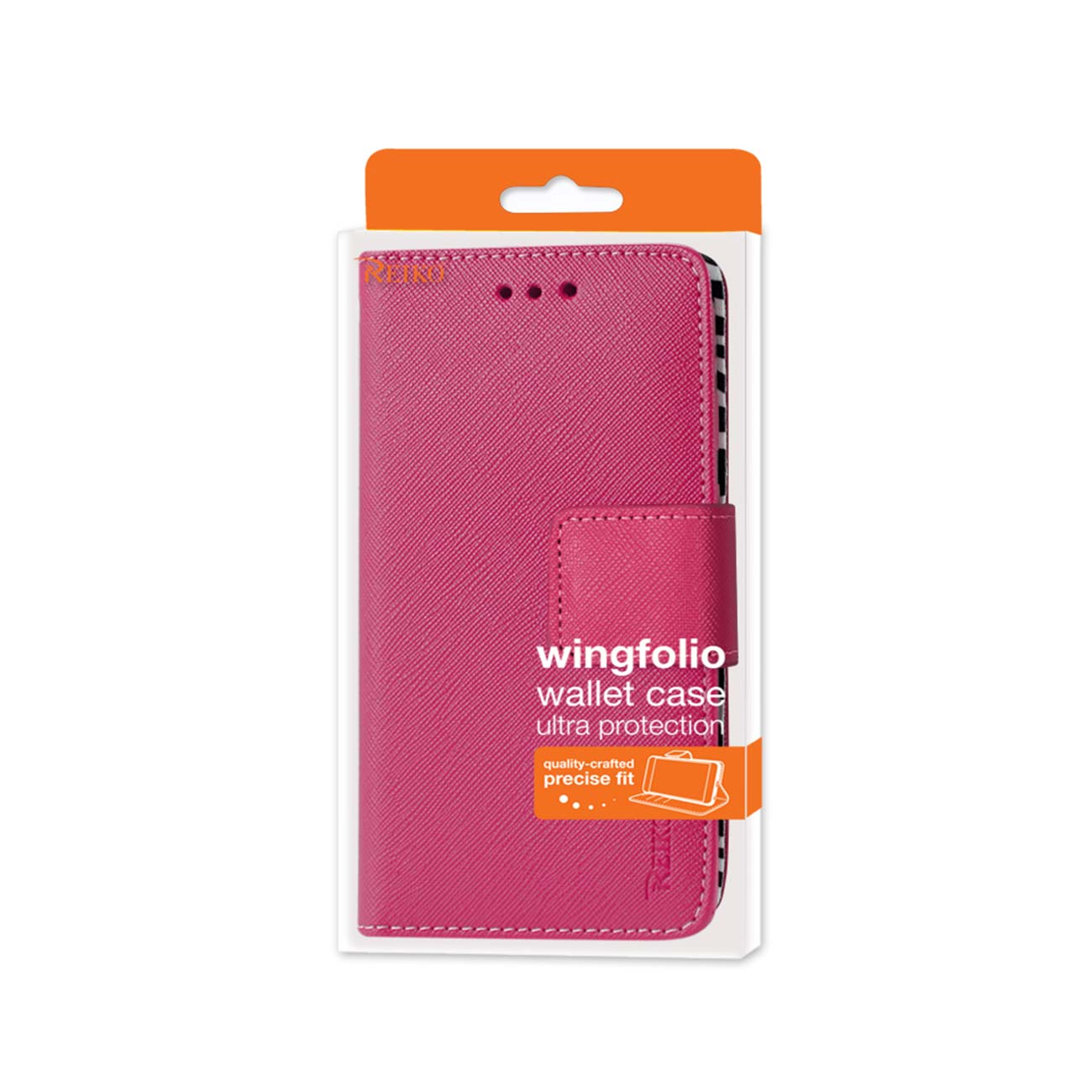 Wallet Case 3-In-1 Interior Zebra Pattern Motorola Moto E 2015 Hot Pink Color