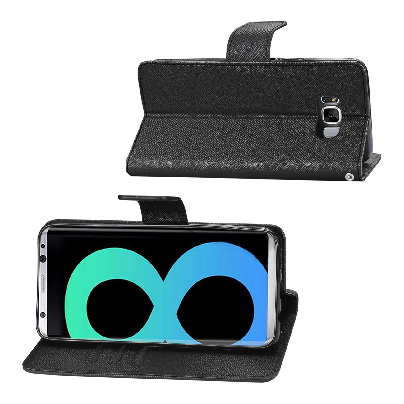 Wallet Case 3 In 1 Samsung Galaxy S8 Edge/ S8 Plus Black Color