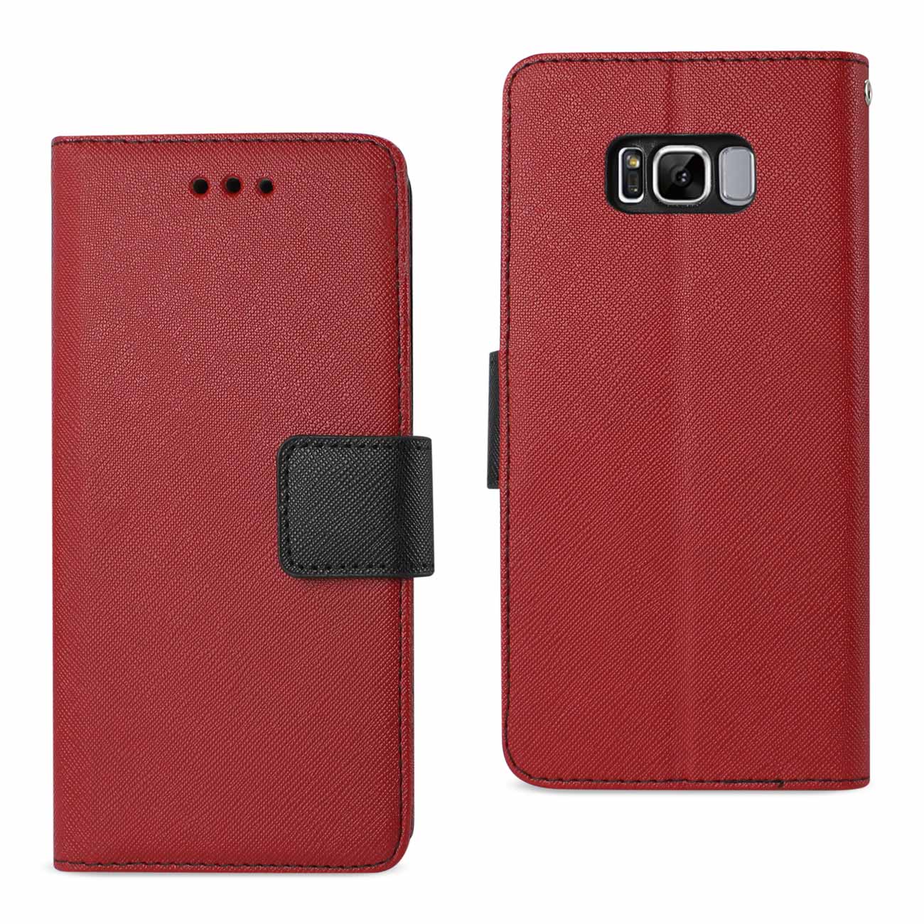 Wallet Case 3 In 1 Samsung Galaxy S8 Edge/ S8 Plus Red Color
