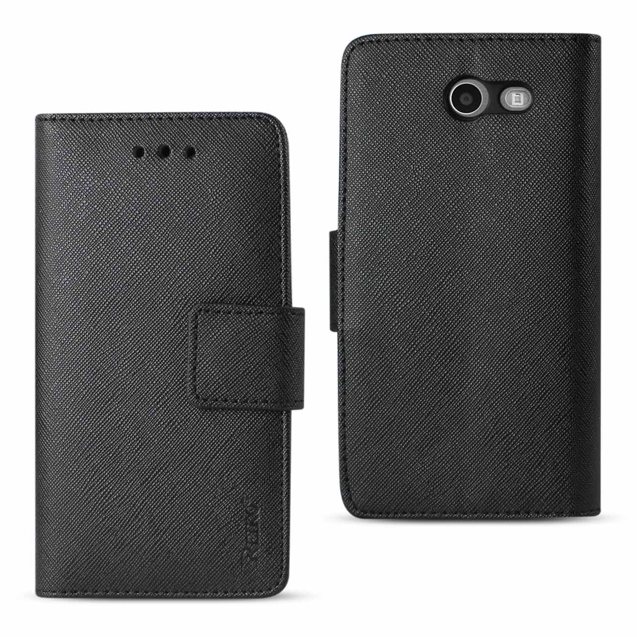 Wallet Case 3-In-1 2017 Samsung Galaxy J3 Emerge Black Color