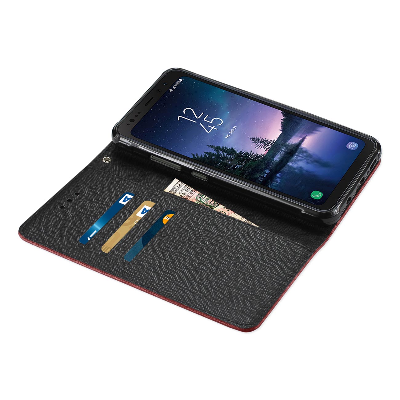 Wallet Case 3 In 1 Samsung Galaxy S8 Active Red Color