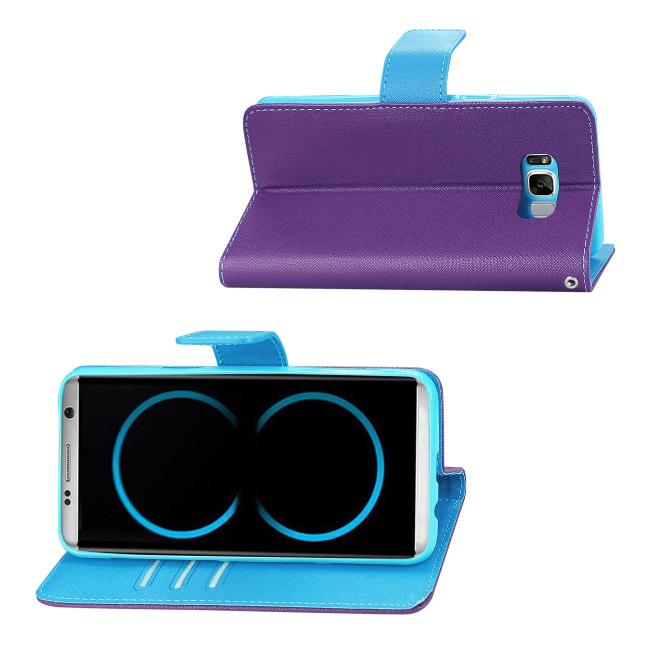 Wallet Case 3 In 1 Samsung Galaxy S8 Purple Color