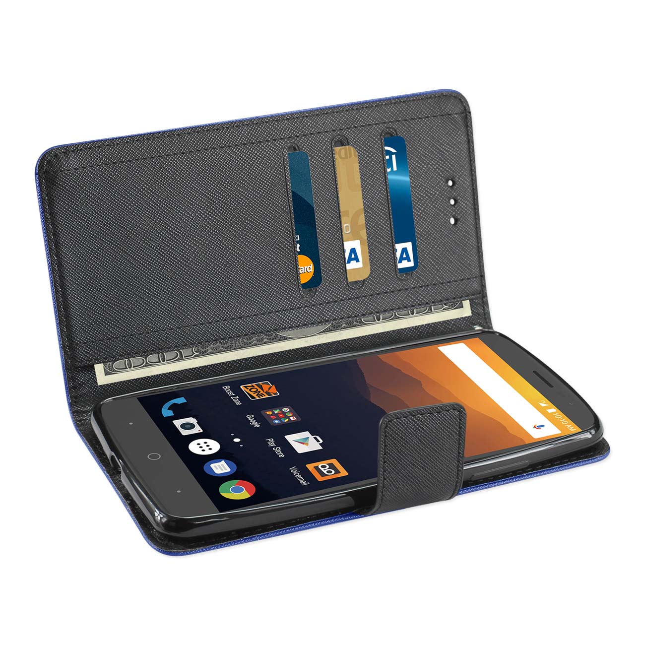 Wallet Case 3-In-1 ZTE Max Xl/ N9560 Navy Color