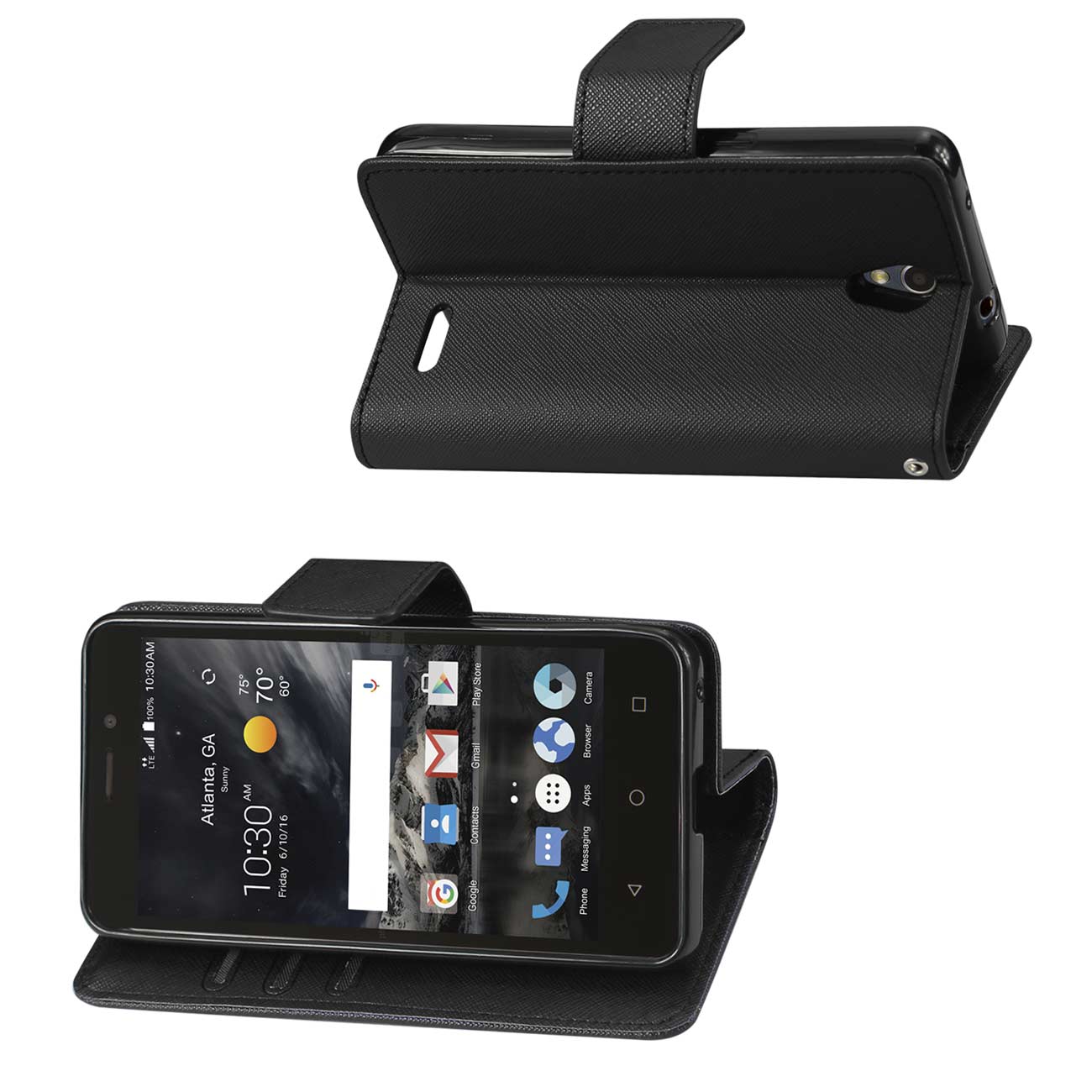 Wallet Case 3-In-1 ZTE Maven 2/ Chapel/ Avid Trid (Z831) Black Color