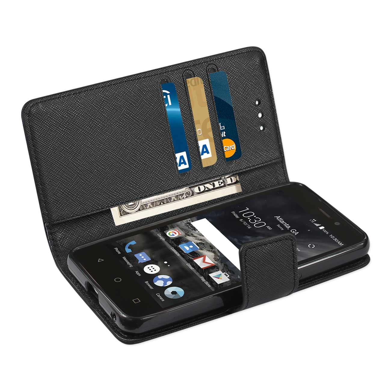 Wallet Case 3-In-1 ZTE Maven 2/ Chapel/ Avid Trid (Z831) Black Color