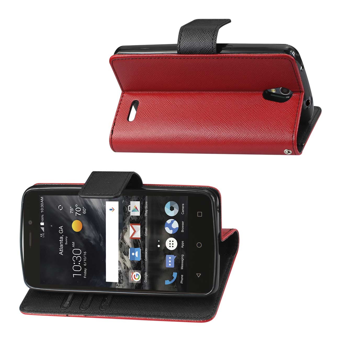 Wallet Case 3-In-1 ZTE Maven 2/ Chapel/ Avid Trid (Z831) Red Color