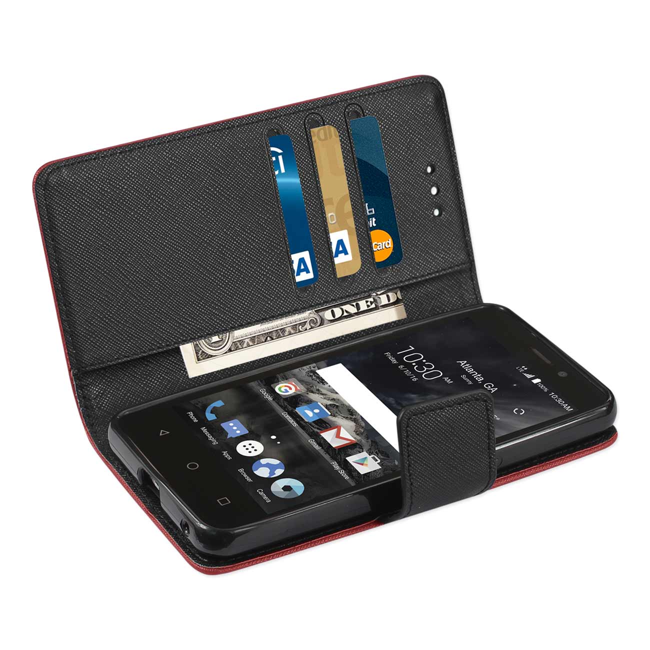 Wallet Case 3-In-1 ZTE Maven 2/ Chapel/ Avid Trid (Z831) Red Color