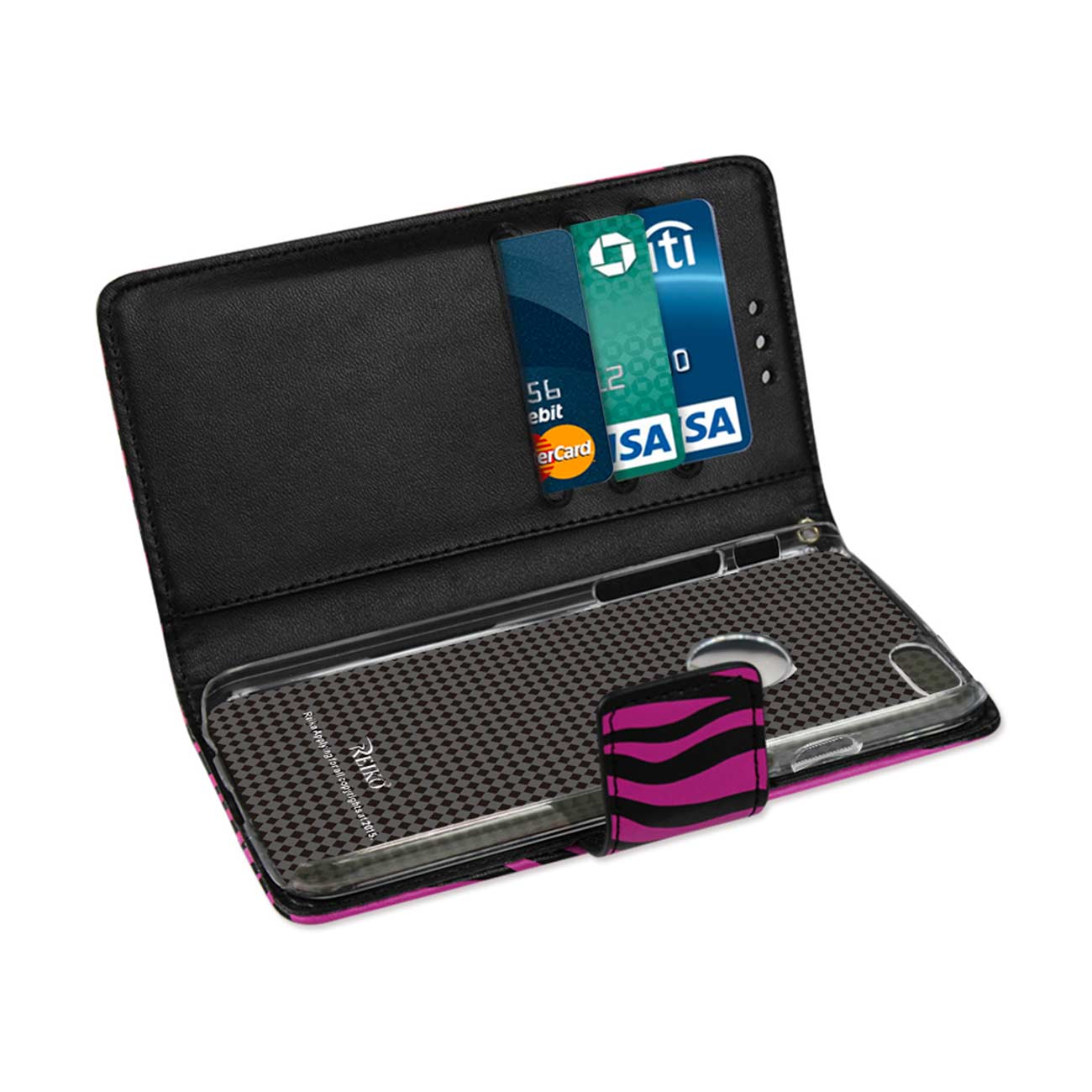 Wallet Case Animal Zebra Print 3-In-1 iPhone 6 Plus Hot Pink Color