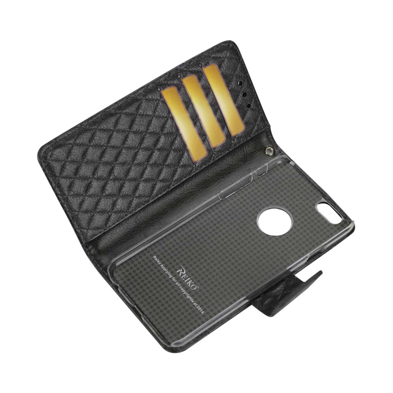 Wallet Case Rhombus iPhone 6 Plus Black Color