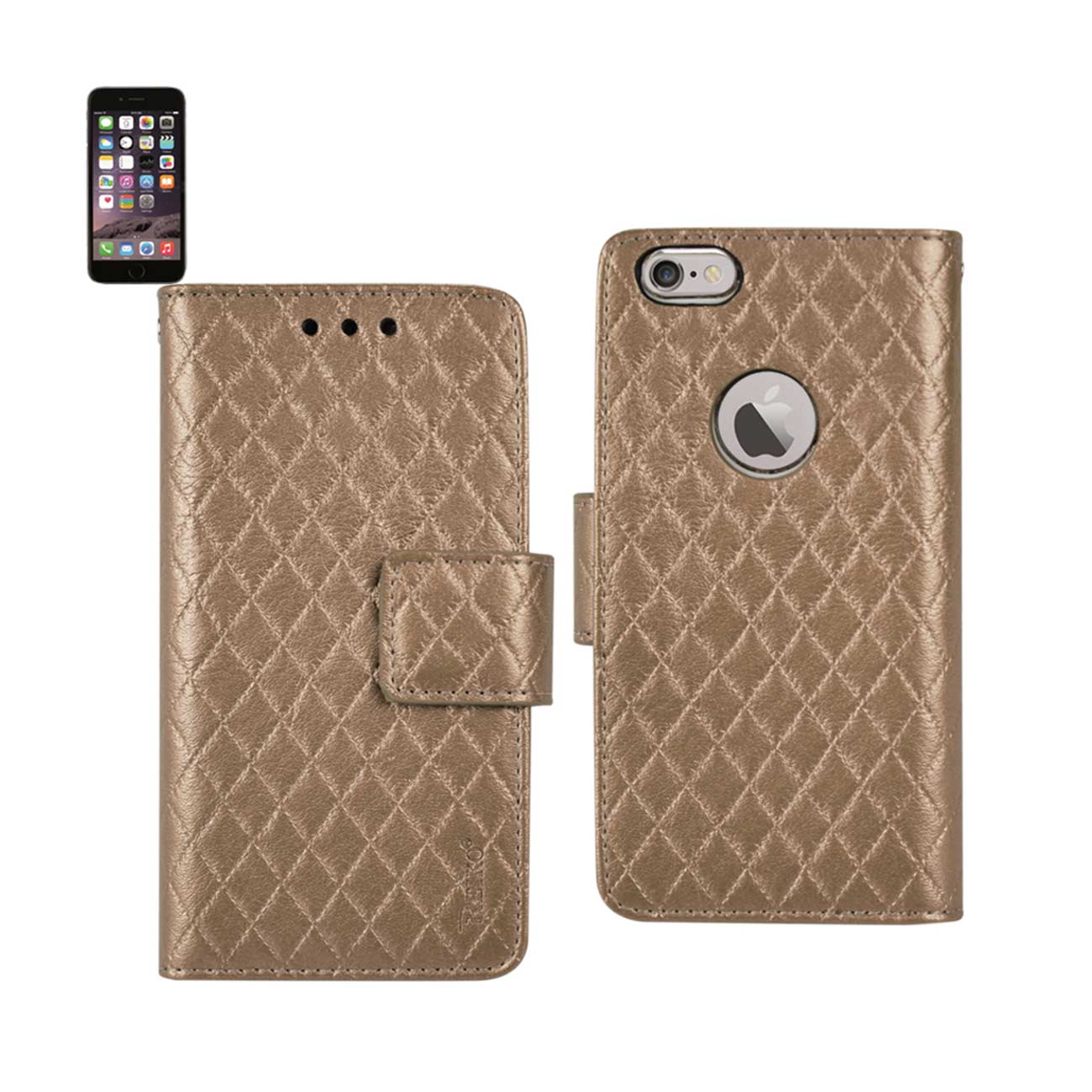 Wallet Case Rhombus iPhone 6 Plus Champagne Color