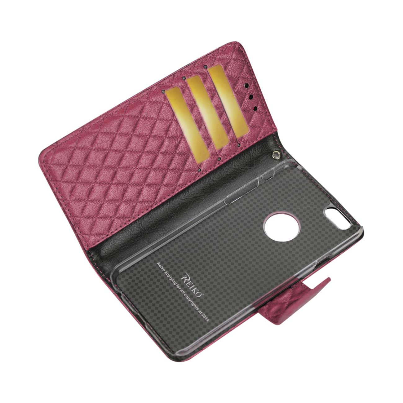 Wallet Case Rhombus iPhone 6 Plus Hot Pink Color