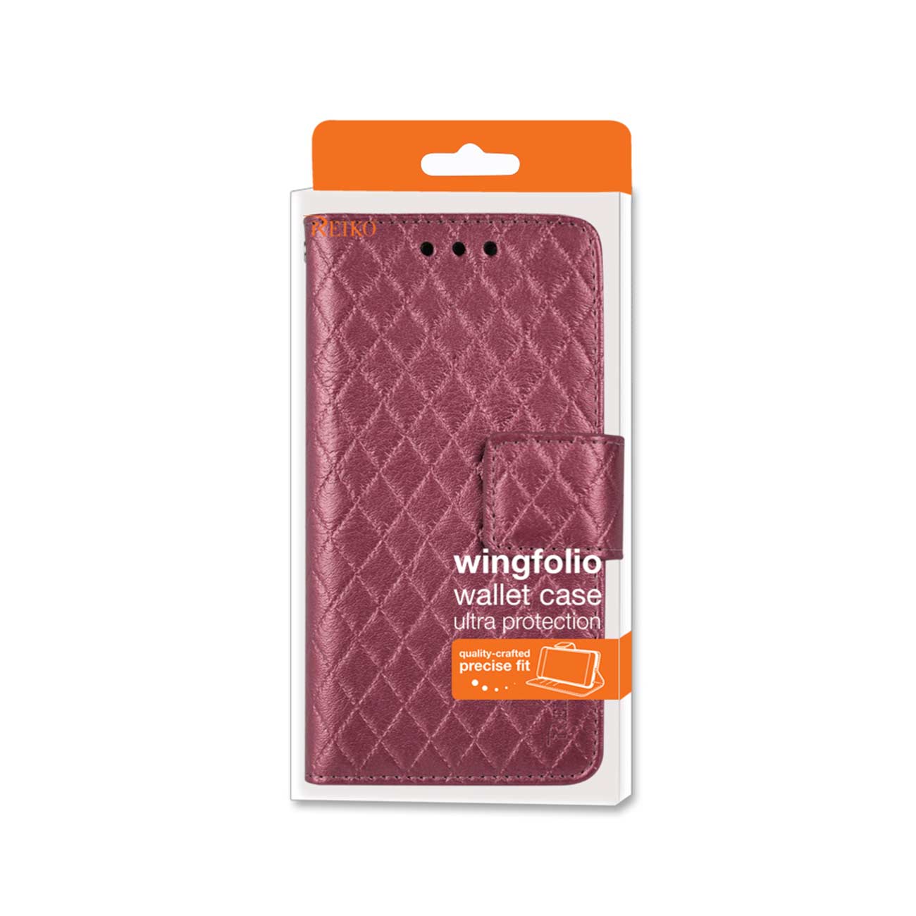 Wallet Case Rhombus iPhone 6 Plus Hot Pink Color