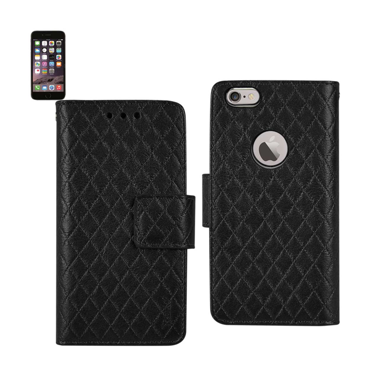 Wallet Case Rhombus iPhone 6 Black Color