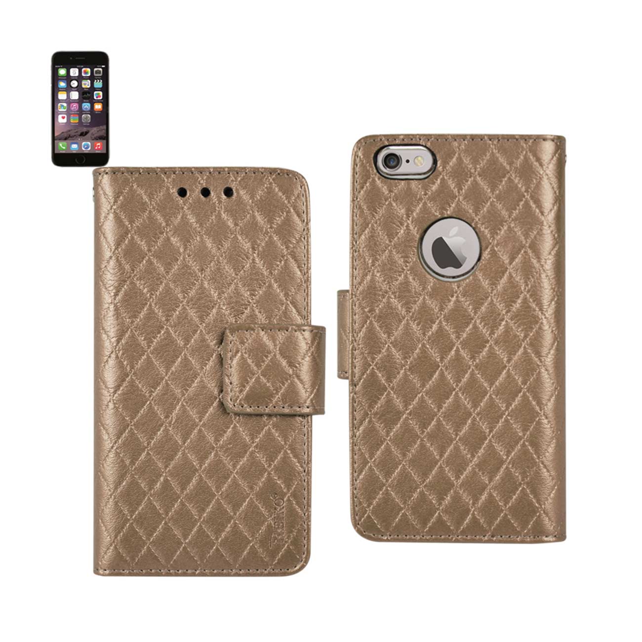 Wallet Case Rhombus iPhone 6 Champagne Color