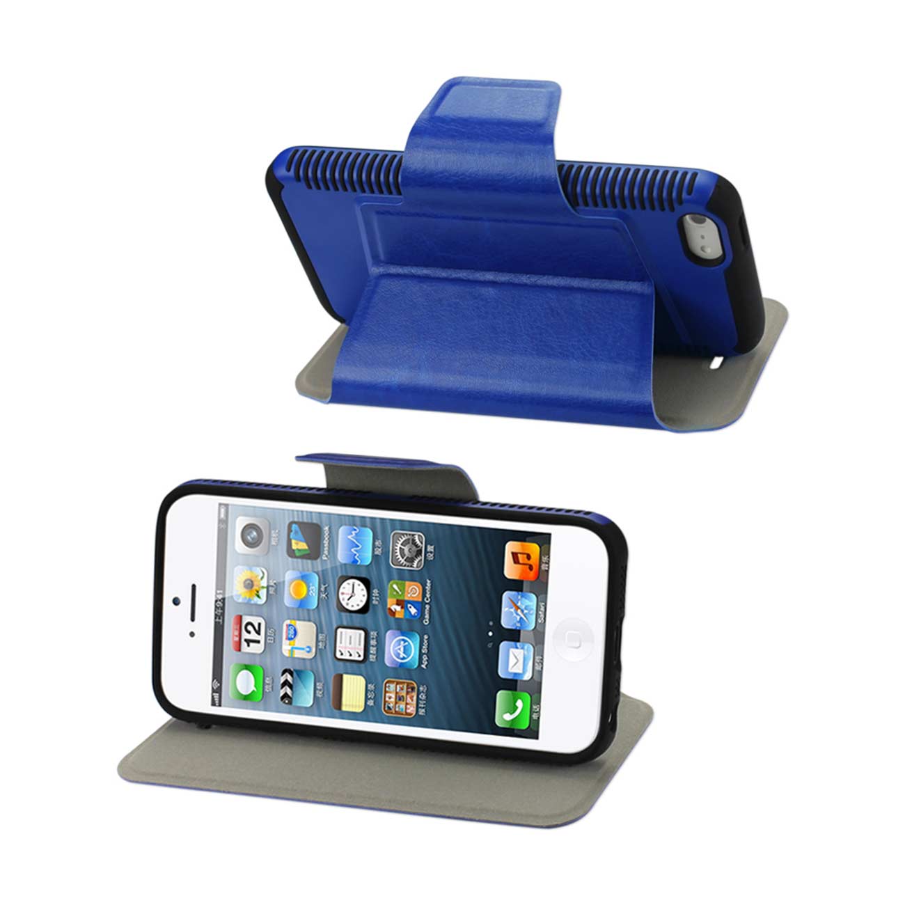 Case Flip With Kickstand Double Protection iPhone 5/ 5S/ SE Black Navy Color