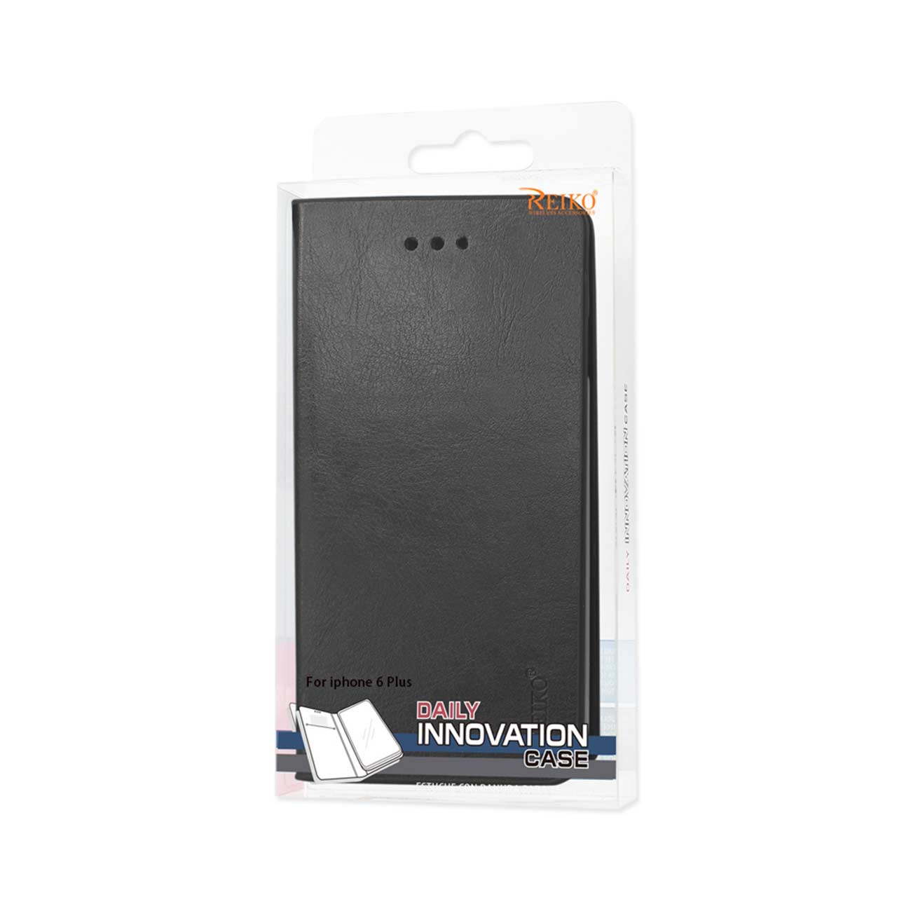 iPhone 6 Plus Flip Folio Case With Card Holder In Black