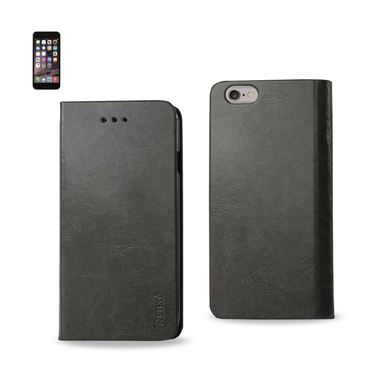 iPhone 6 Plus Flip Folio Case With Card Holder In Gray